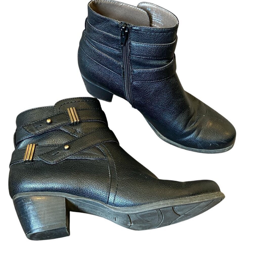 Natural‎ Soul Karmen Moto Ankle Booties Hipster Biker Sz 8M Black #341C